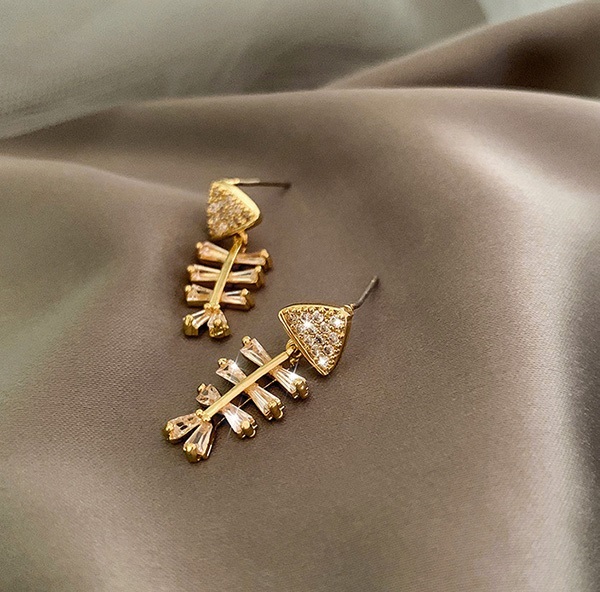 韓國JK 新款潮仙氣魚骨超仙耳釘 J0478