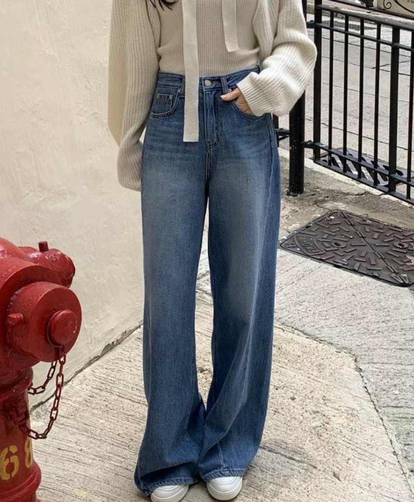 Gail 率性丹寧寬褲 [ 藍色 / S]