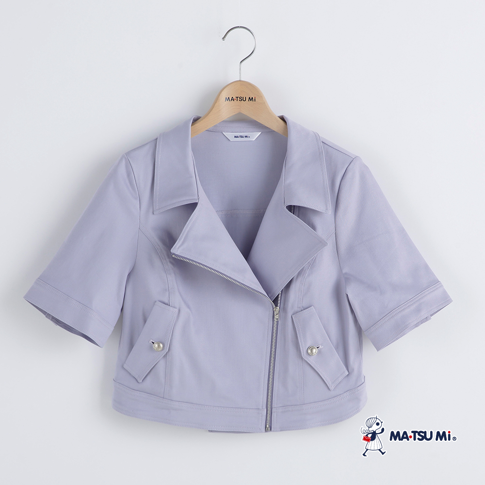 MA‧TSU Mi 設計感短版風衣外套(紫.深藍)