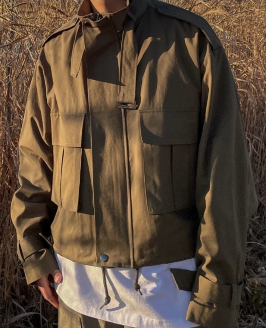 氣球短版風衣外套