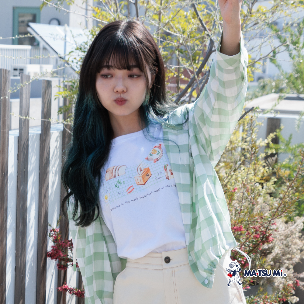 MA‧TSU Mi 方格連帽抽繩薄外套(粉橘.草綠)