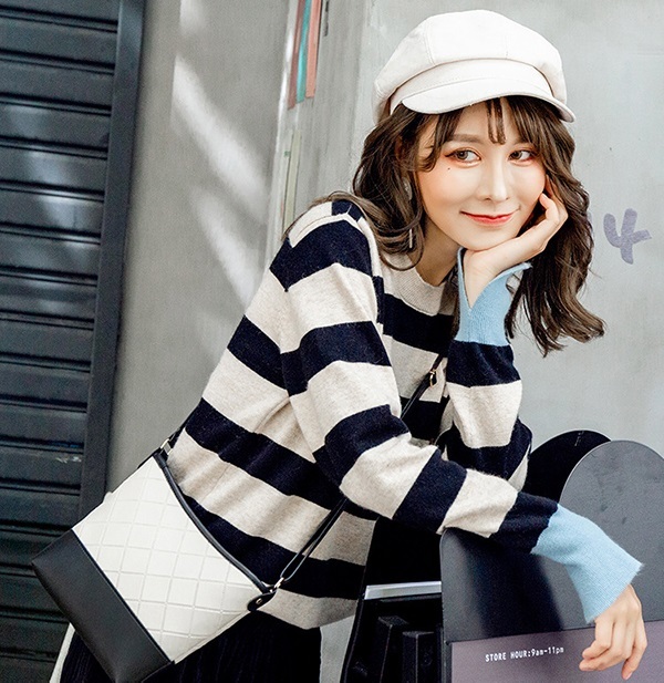 韓國JK 新款時尚流浪袋百搭菱格斜誇袋 J0578