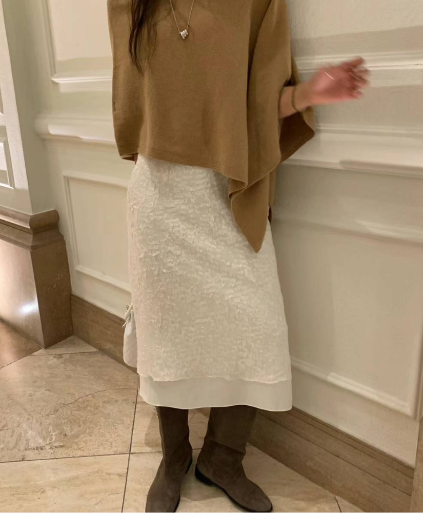 [現貨] 仙氣紋理層次中長裙[ 粉色 / Free ]