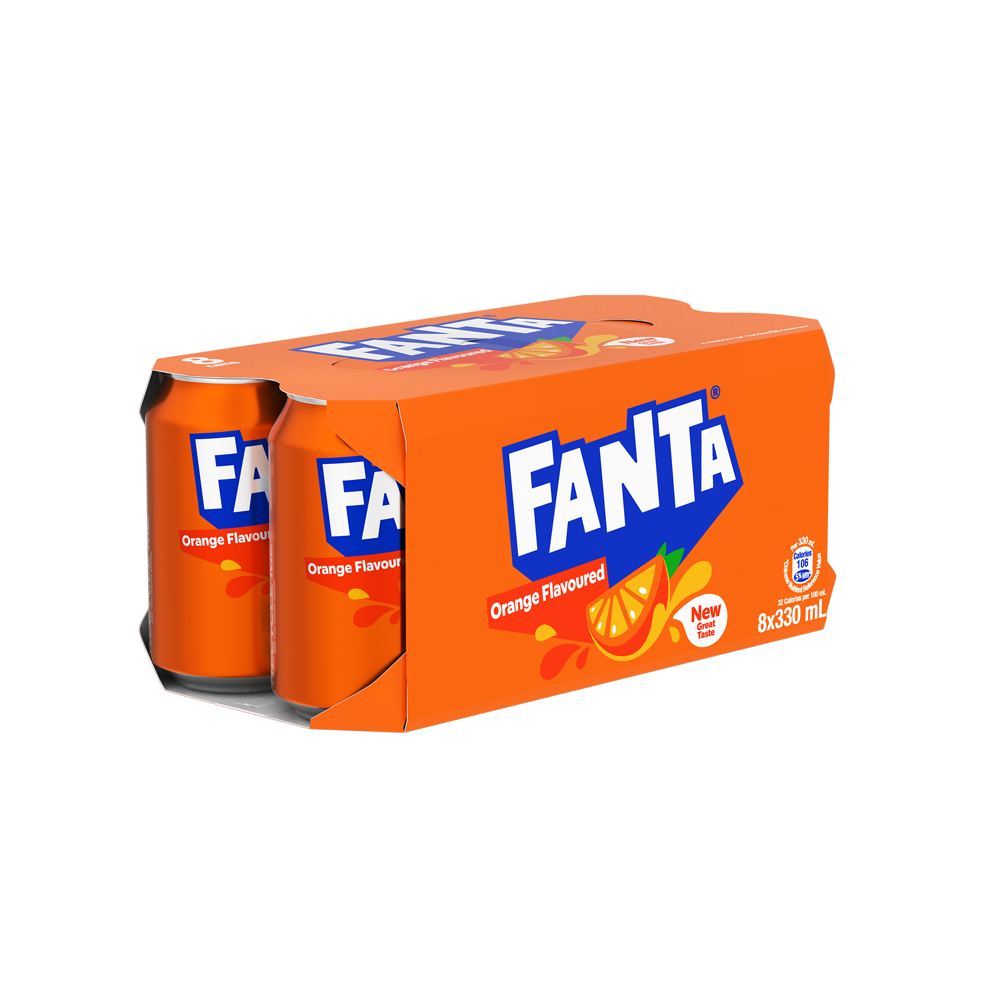 芬達橙味汽水330毫升 x 8 X 3罐裝 - 原箱
