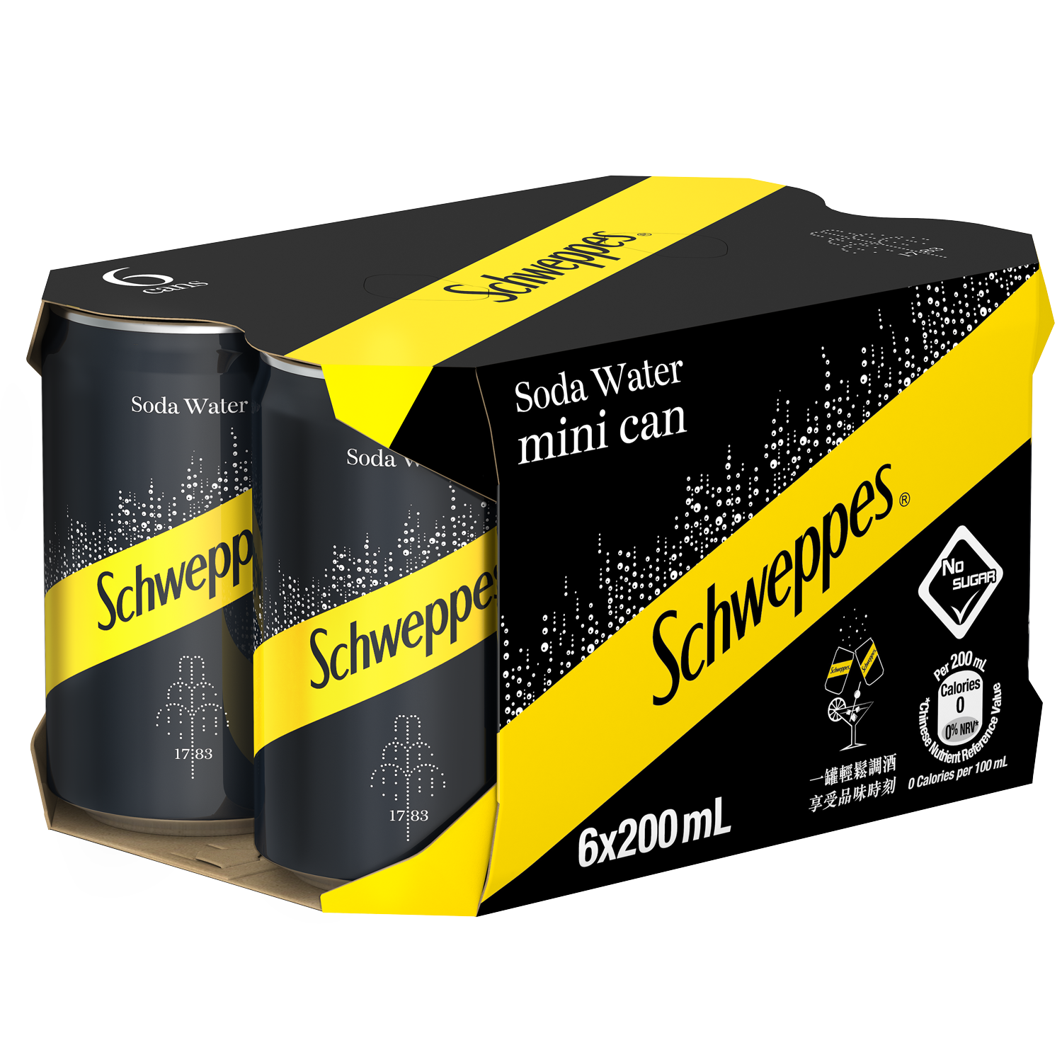 玉泉梳打水迷你罐200毫升 x 6 X 4罐裝 - 原箱