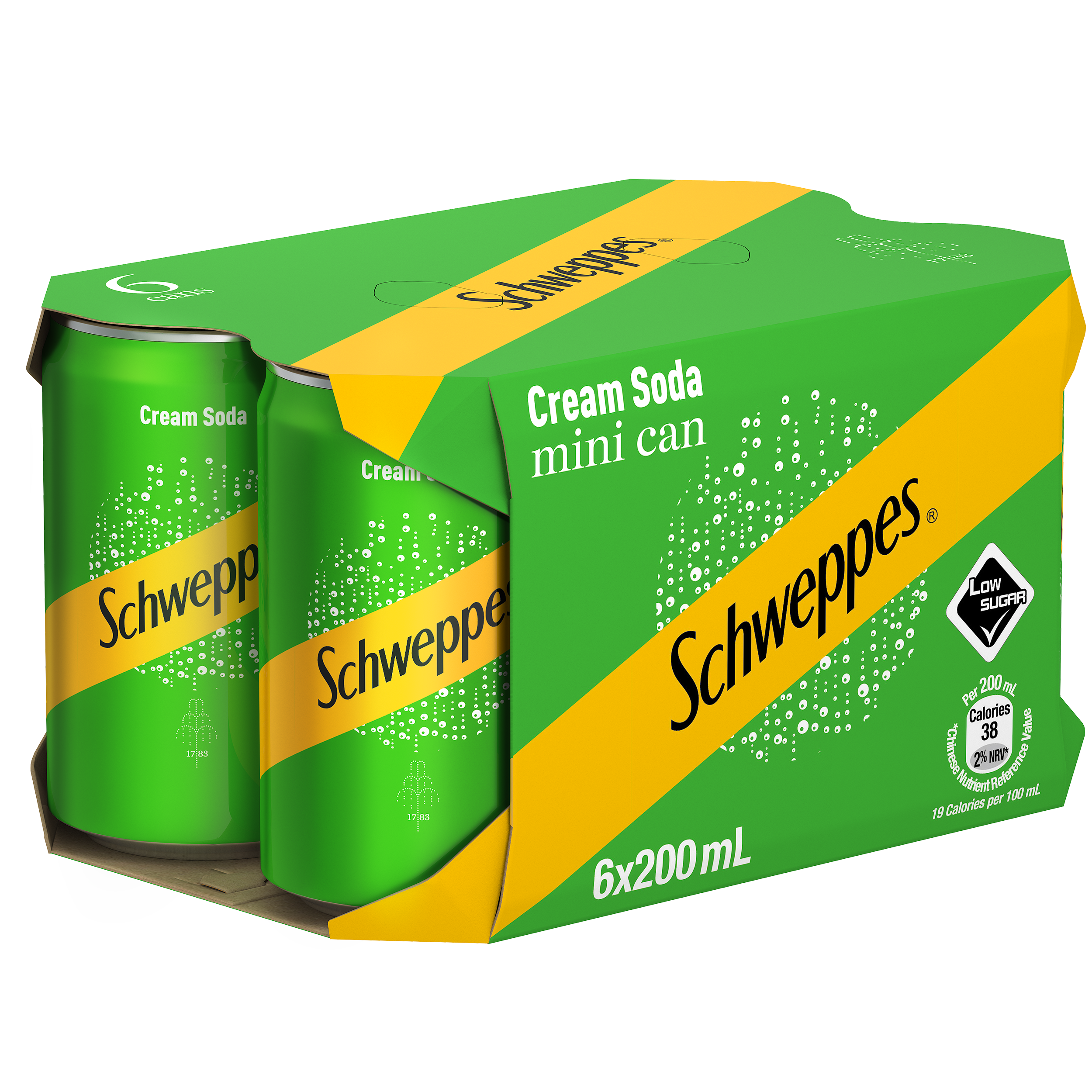 玉泉忌廉味汽水迷你罐200毫升 x 6 X 4罐裝 - 原箱