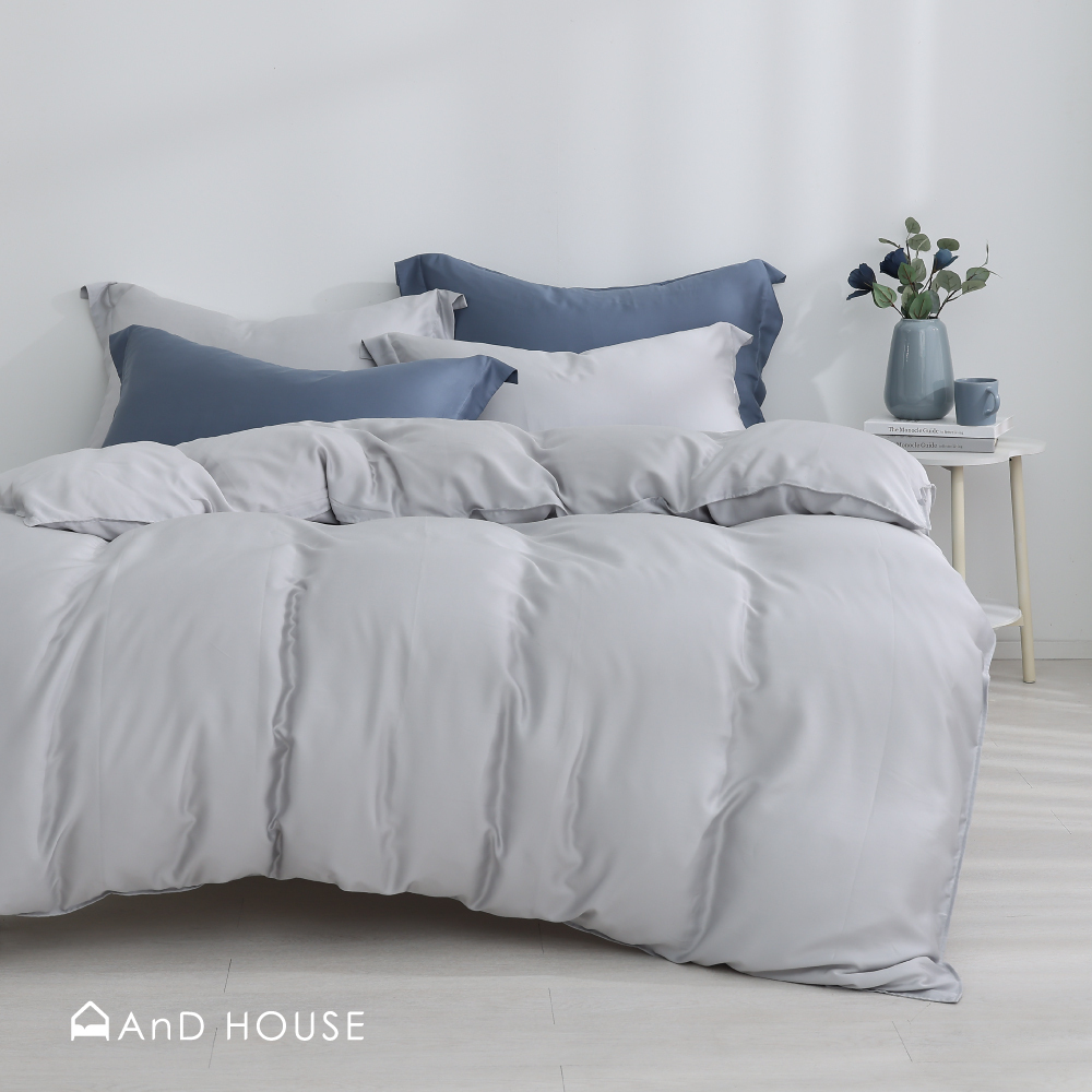 60支天絲｜100%萊賽爾｜雙色配｜岫羽灰ｘ牛仔藍