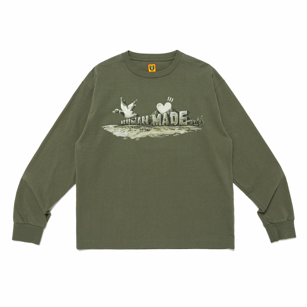 現貨，綠色L┃HUMAN MADE GRAPHIC L/S T-SHIRT 小鴨 鴨子 薄長袖