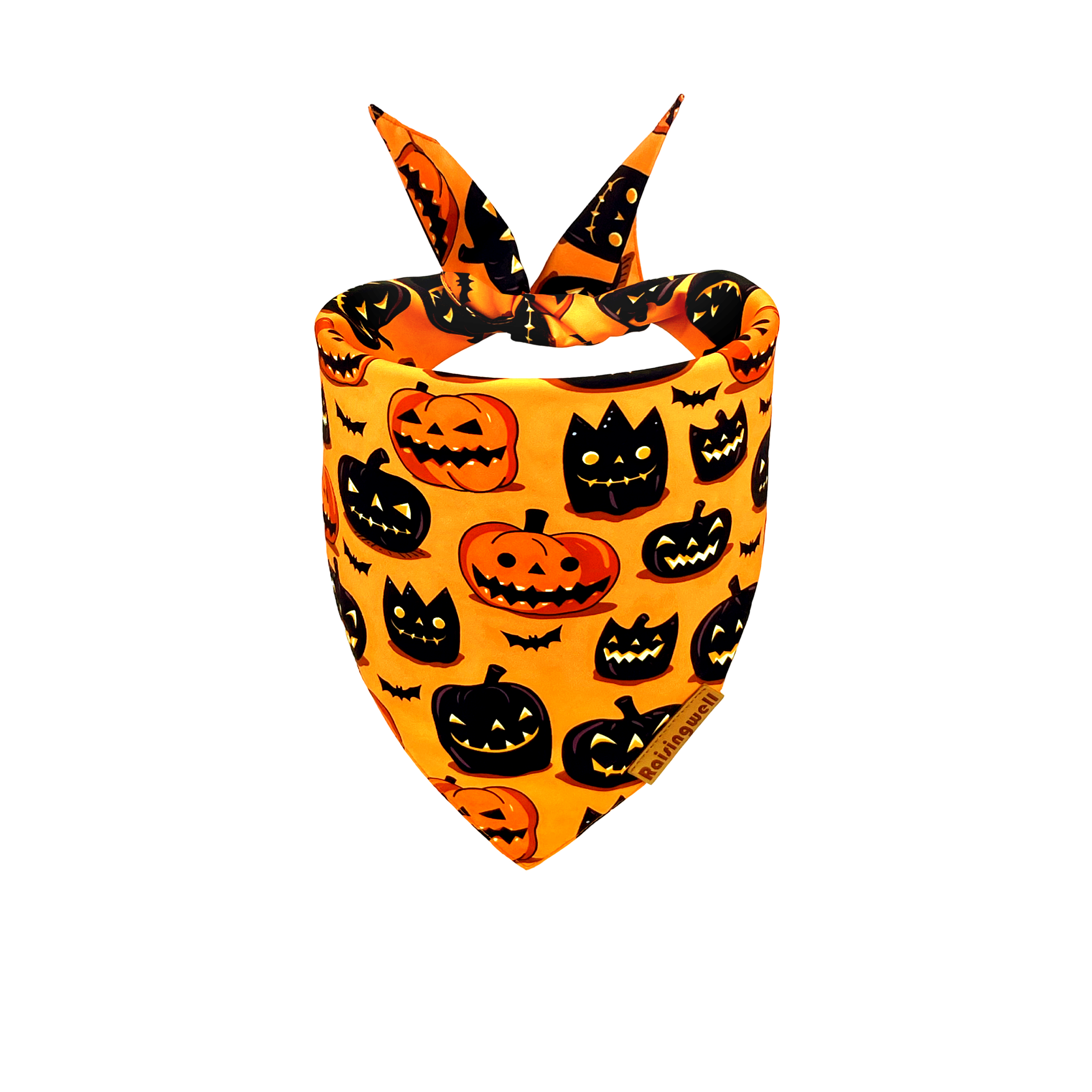 《 Raisingwell 》節日系列領巾｜萬聖節（南瓜/蝙蝠）