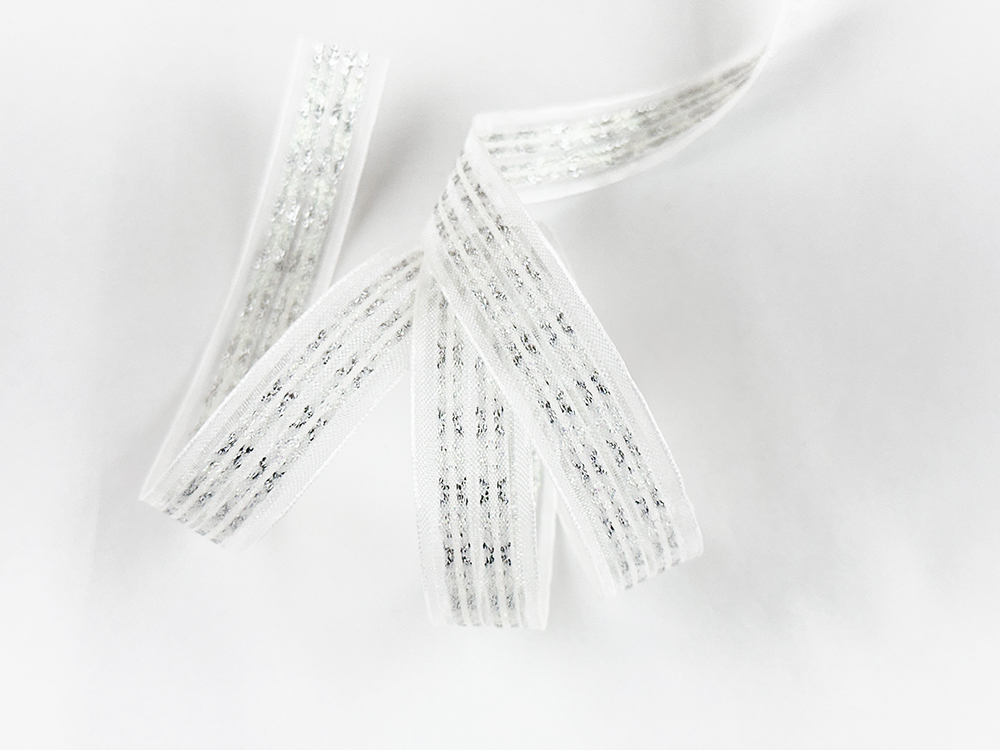 珠光蝶紋網紗/20mm