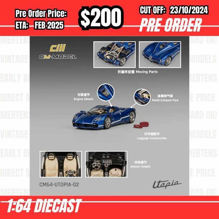 PO-$200 * CM Model * 1:64 Pagani Utopia Metallic Blue [OD17/10]