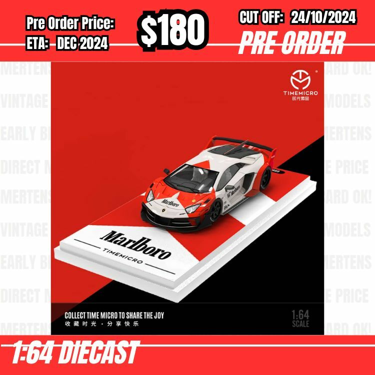 PO-$180 * Time Micro * 1:64 Lamborghini LP700-4 Aventador GT EVO Malboro  [OD17/10]