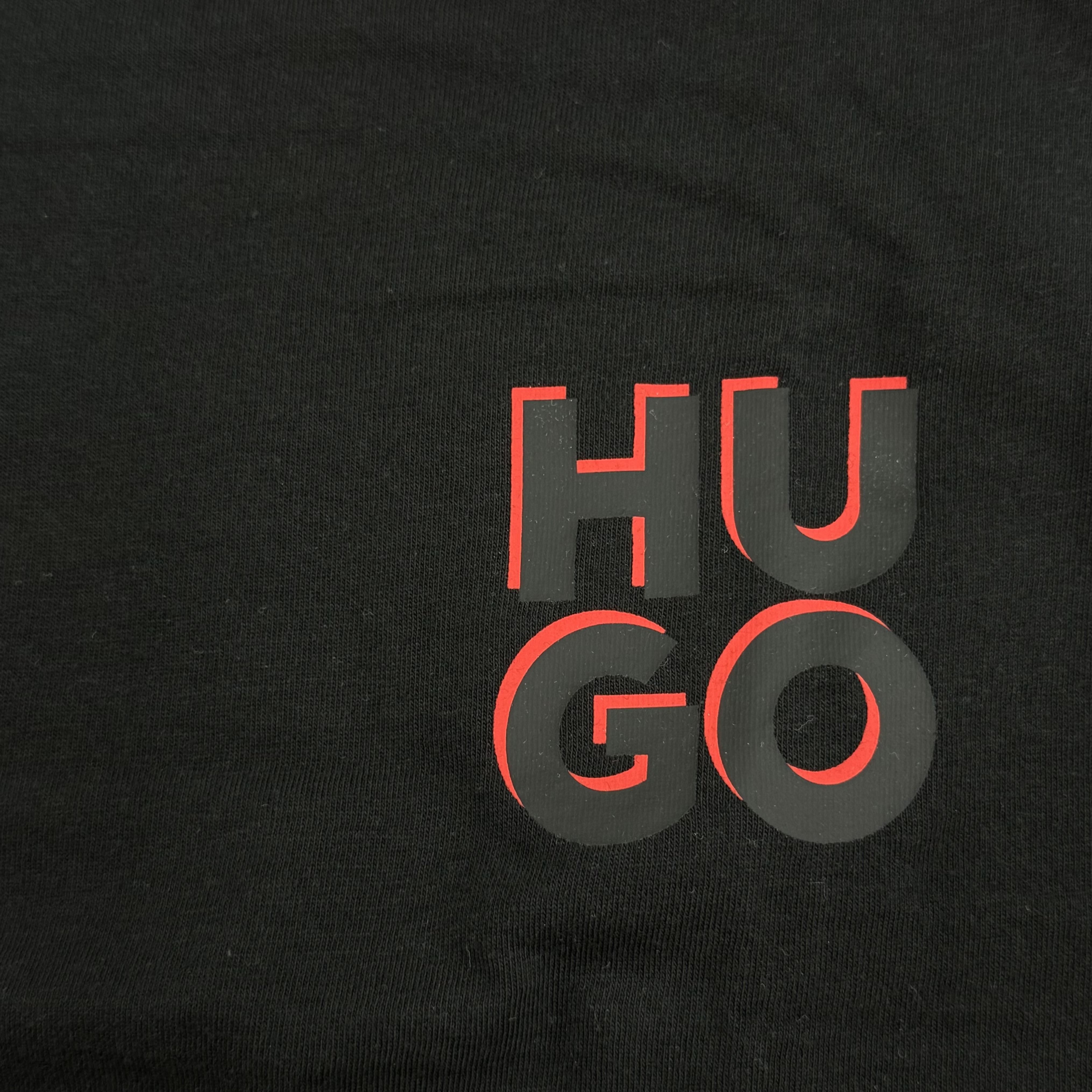 HUGO 重影LOGO短袖 黑/白【50492550】