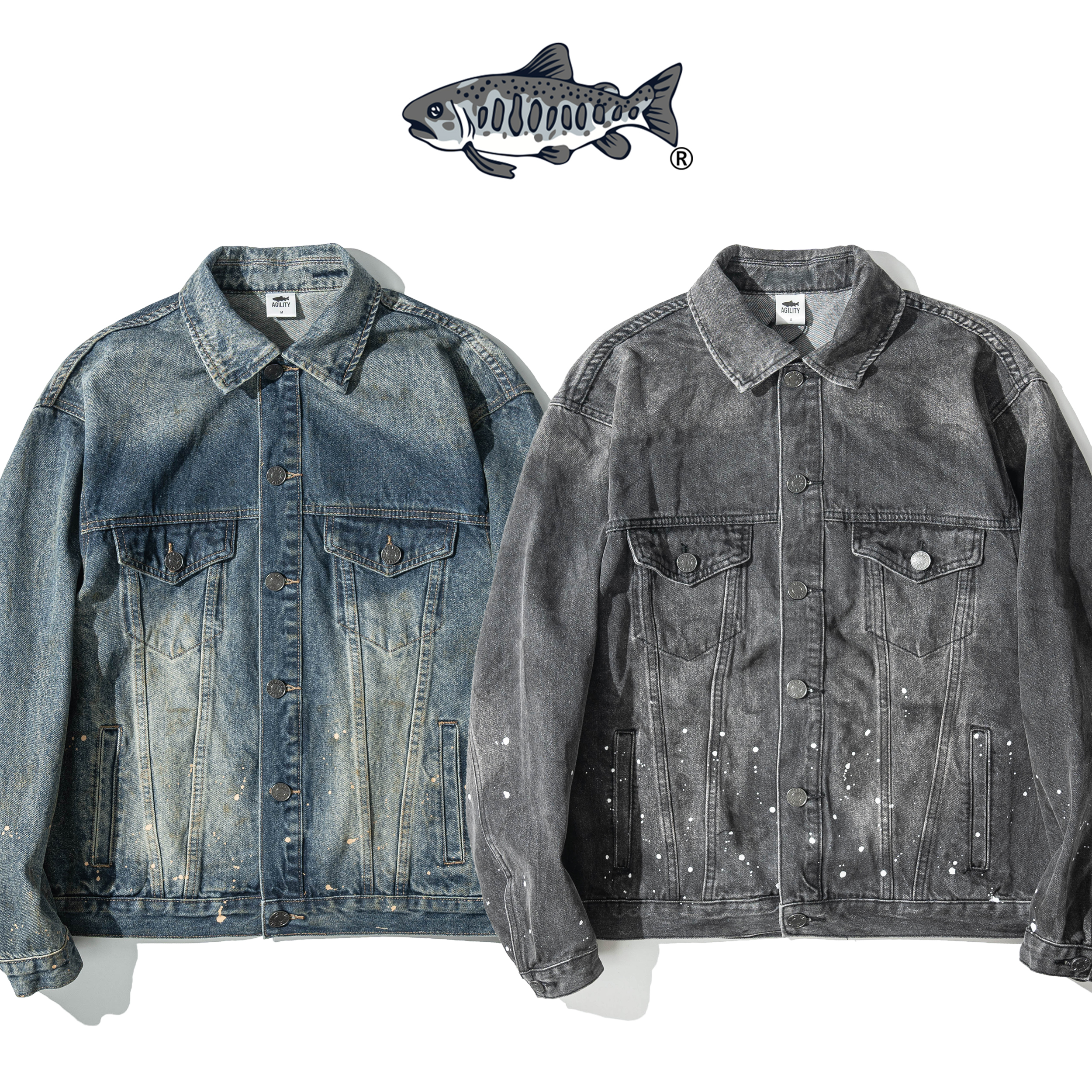 AGILITY Splash Paint Denim Jacket 寬版 潑漆 牛仔外套 [PD1-J]
