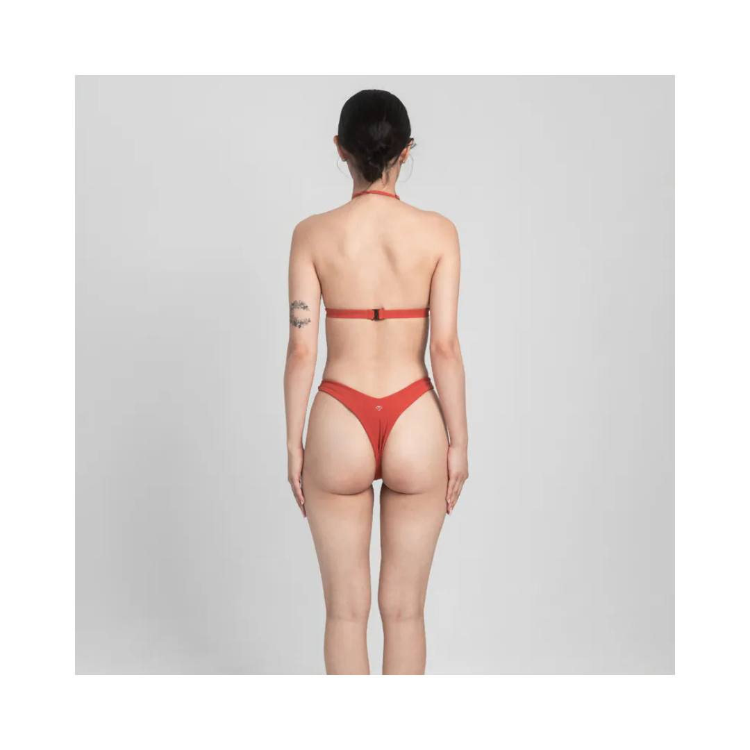 ▲TIMU 極高衩拼接 丁字下褲 / Turkish Orange 土耳其橘