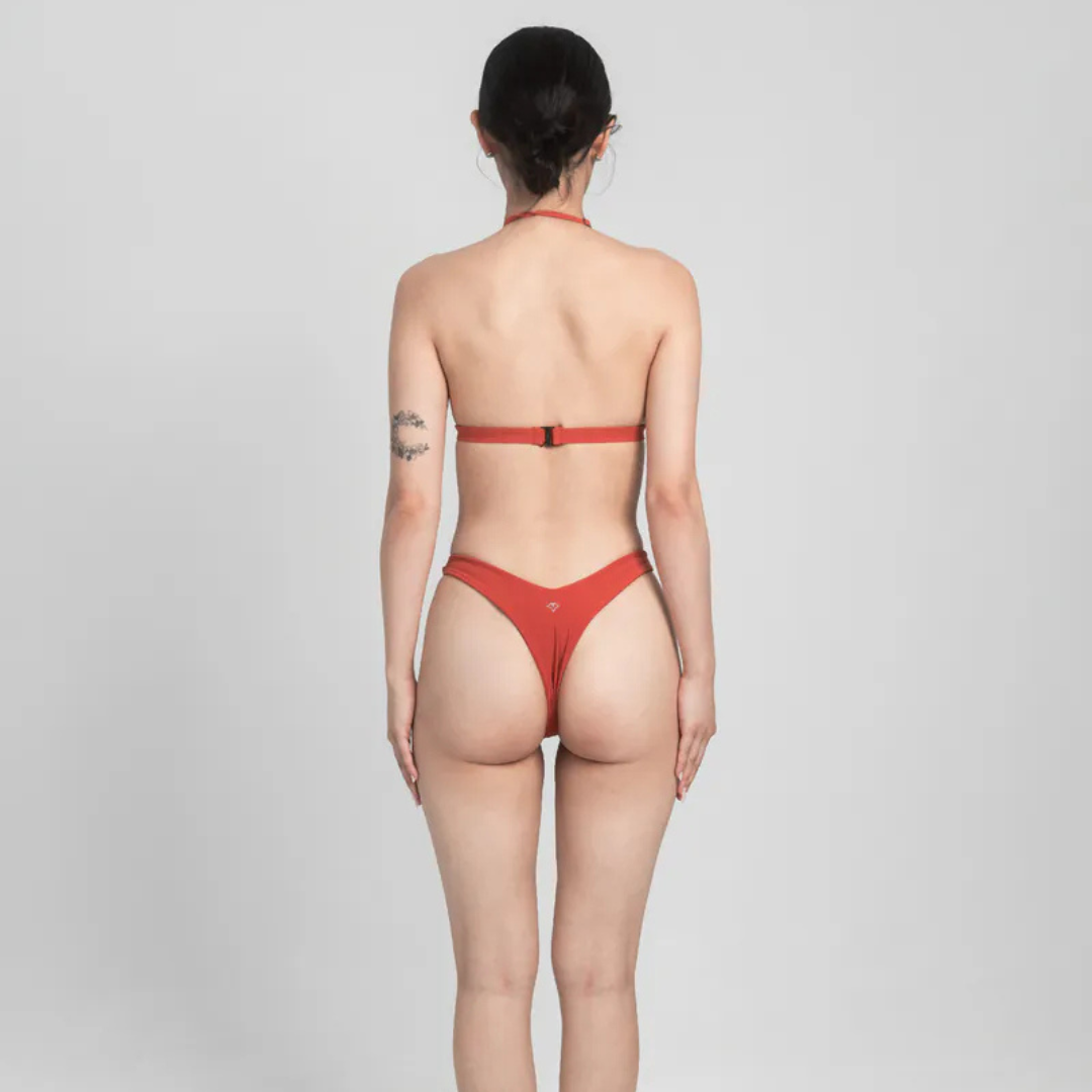 ▲TIMU 極高衩拼接 丁字下褲 / Turkish Orange 土耳其橘