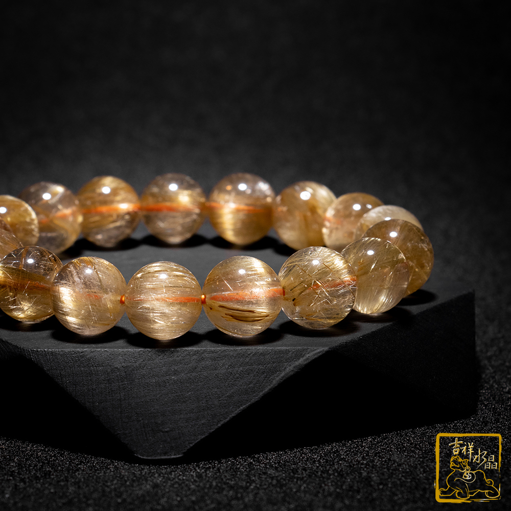 鈦晶手珠 12.8mm 聚財聚福