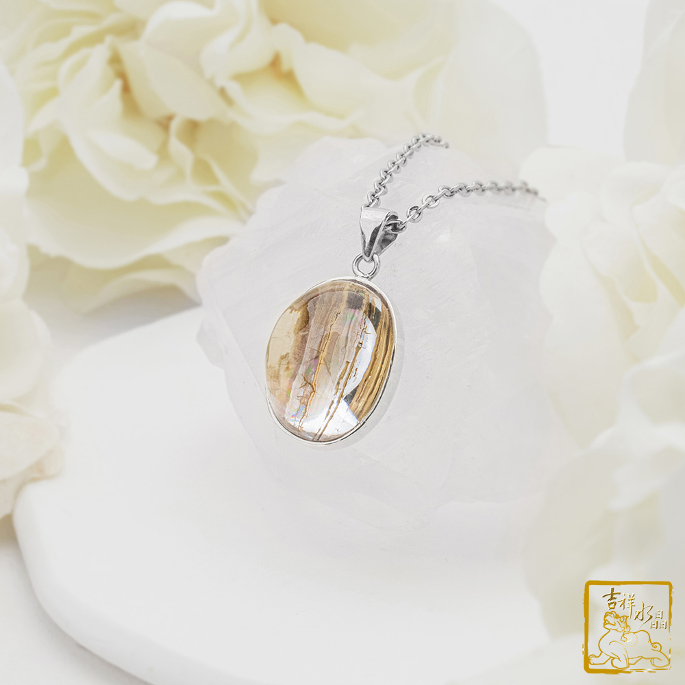 鈦晶蛋面墜6.2g 催旺財運【吉祥水晶專賣店】