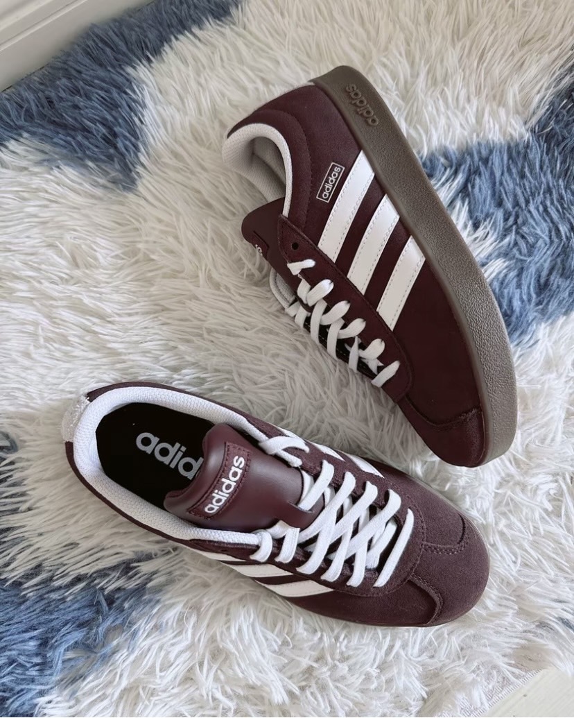 Adidas VL COURT 2.0 舒適百搭 防滑耐磨 低幫 板鞋 男女同款 棕色 JR8318