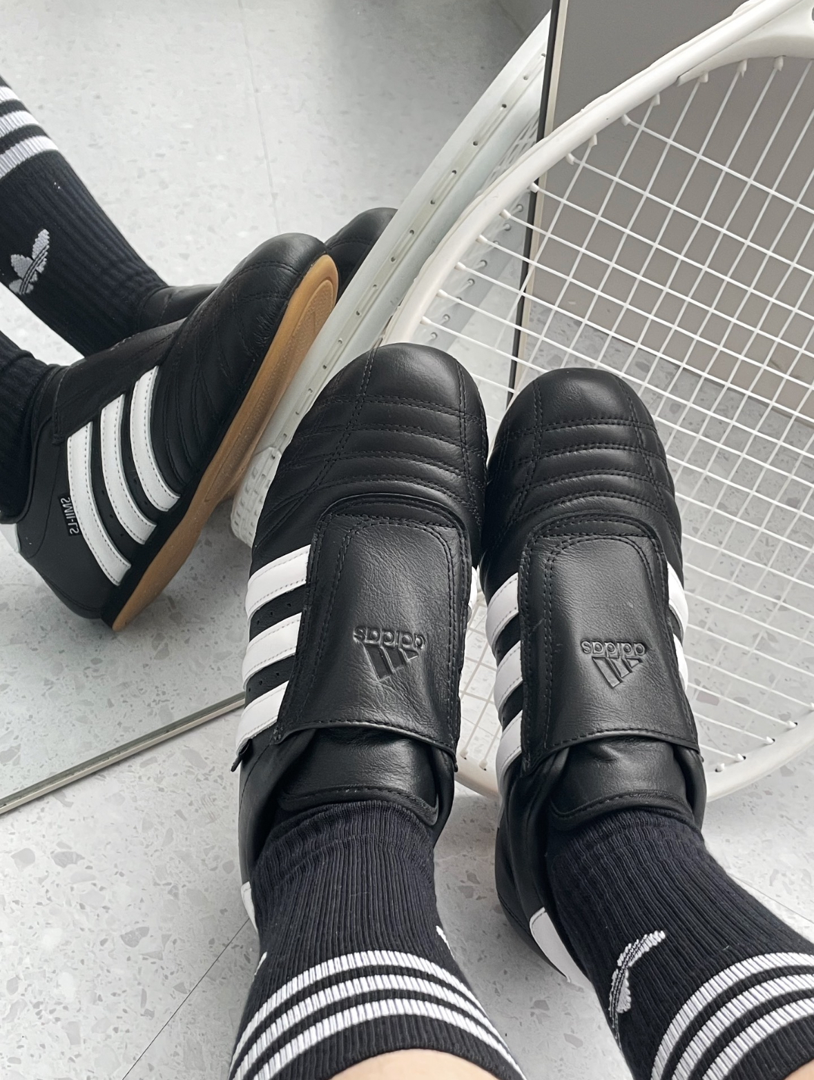 Adidas Originals Taekwondo 黑白色 黑色 皮革 懶人鞋 焦糖底 薄底鞋 復古 跆拳道鞋 Jennie同款 JQ4775/預購