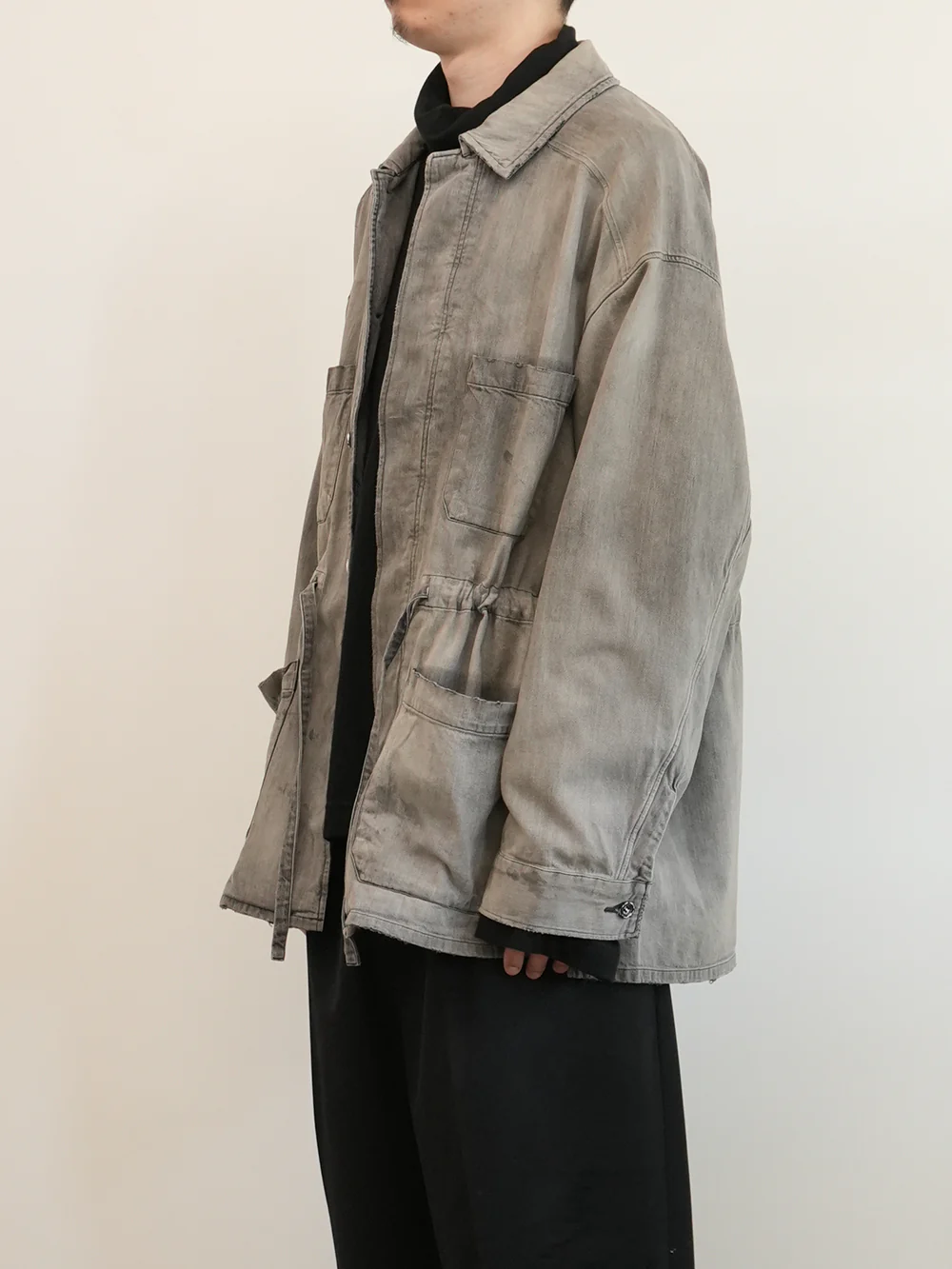 ANCELLM - AGING DENIM SHIRT JACKET / BLACK ANCELLM - AGING DENIM SHIRT JACKET / BLACK