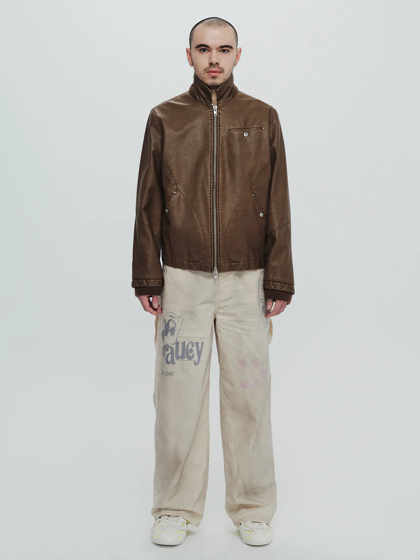 PLATEAU STUDIO / Washed leather jacket