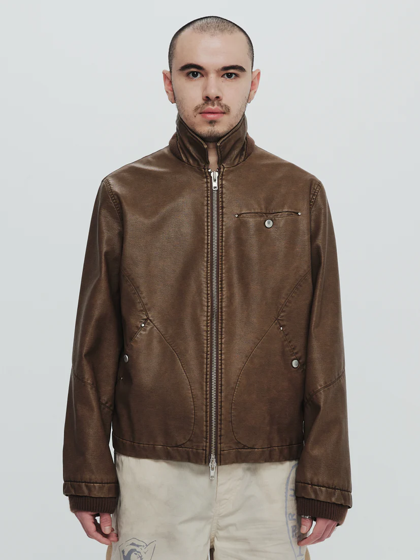 PLATEAU STUDIO / Washed leather jacket