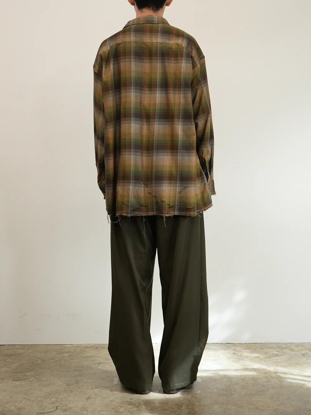 ANCELLM - R/C CHECK CRASH LS SHIRT / BROWN/GREEN