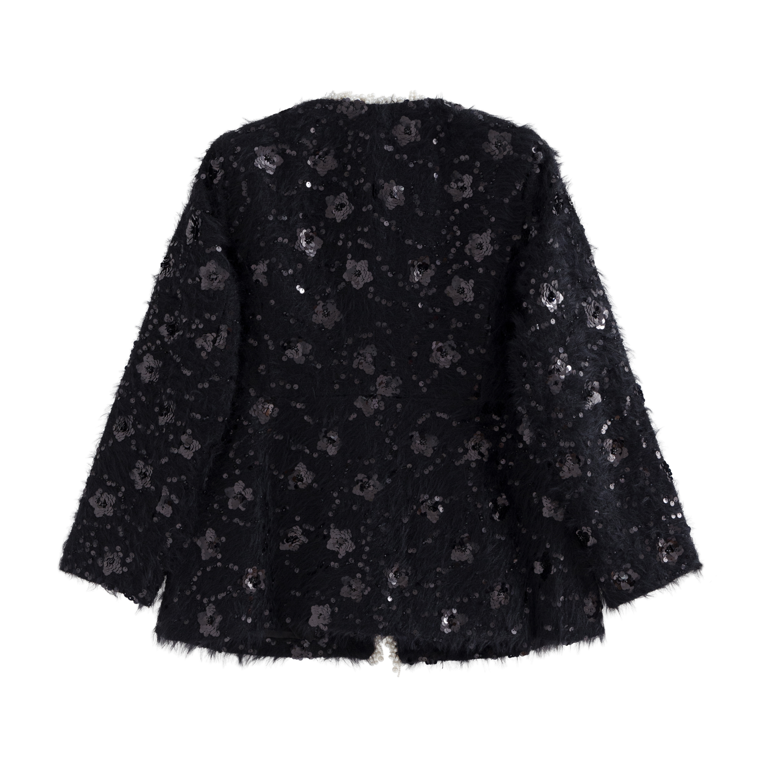 mi-tu 珠片釘珠羊毛大衣