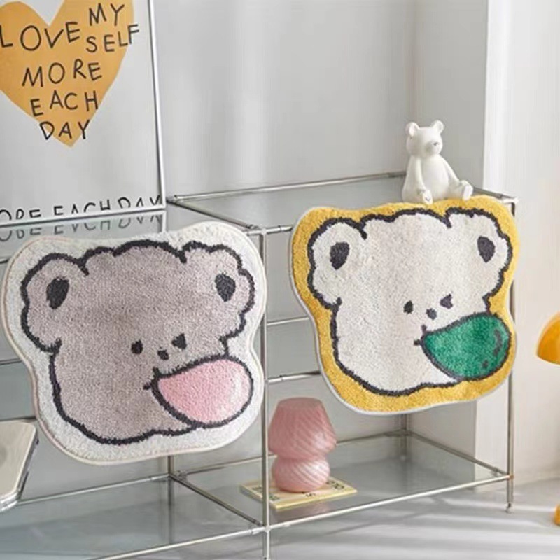 《4977》可愛小熊仿羊絨吸水腳踏墊