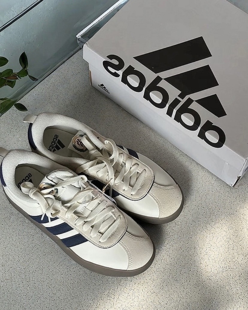 Adidas neo Vl Court 3.0 耐磨透氣 低幫 板鞋 男女同款 白灰 JI4566