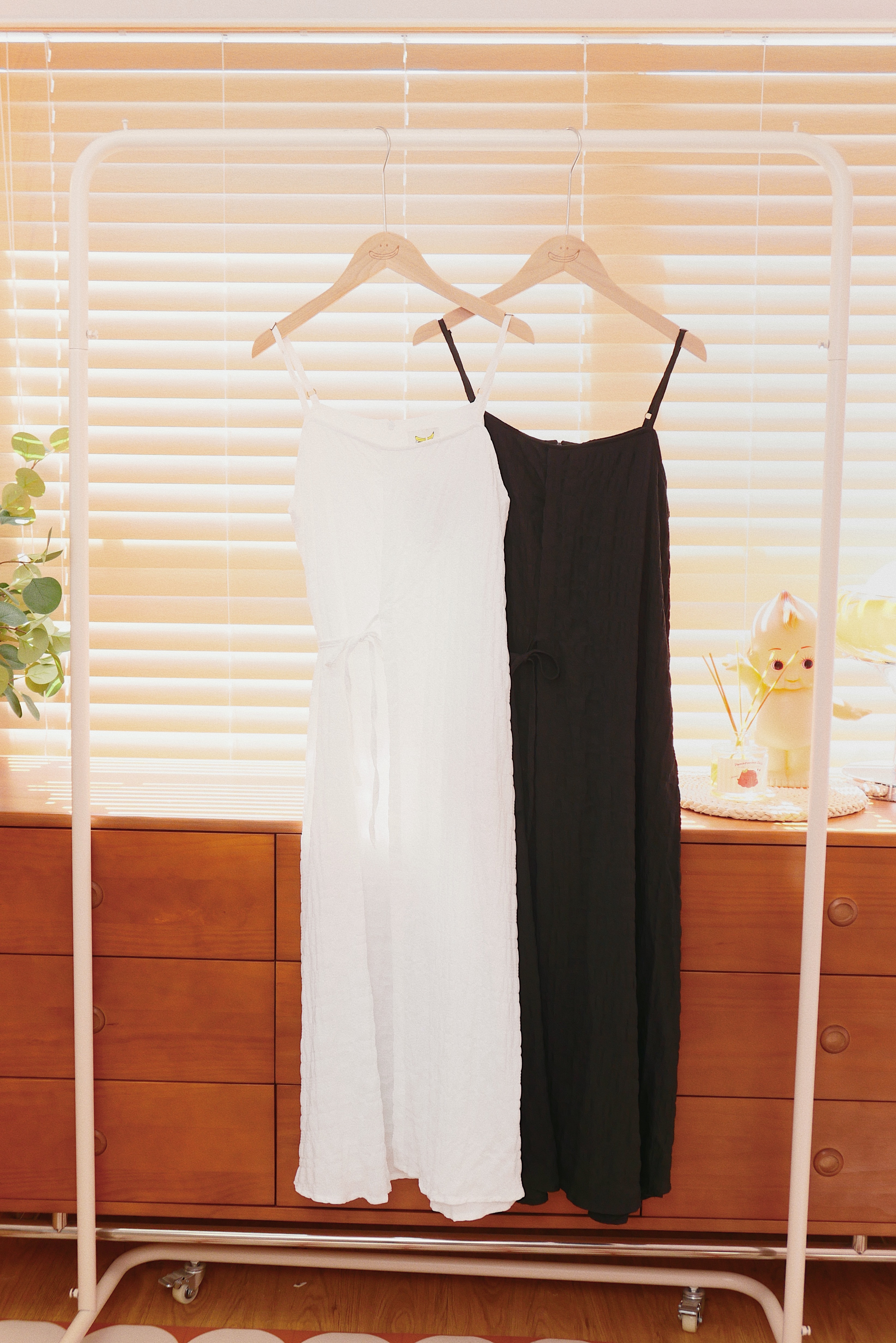 兩色 / 皺皺綁帶交疊連身裙/ Wrinkled Tied Dress