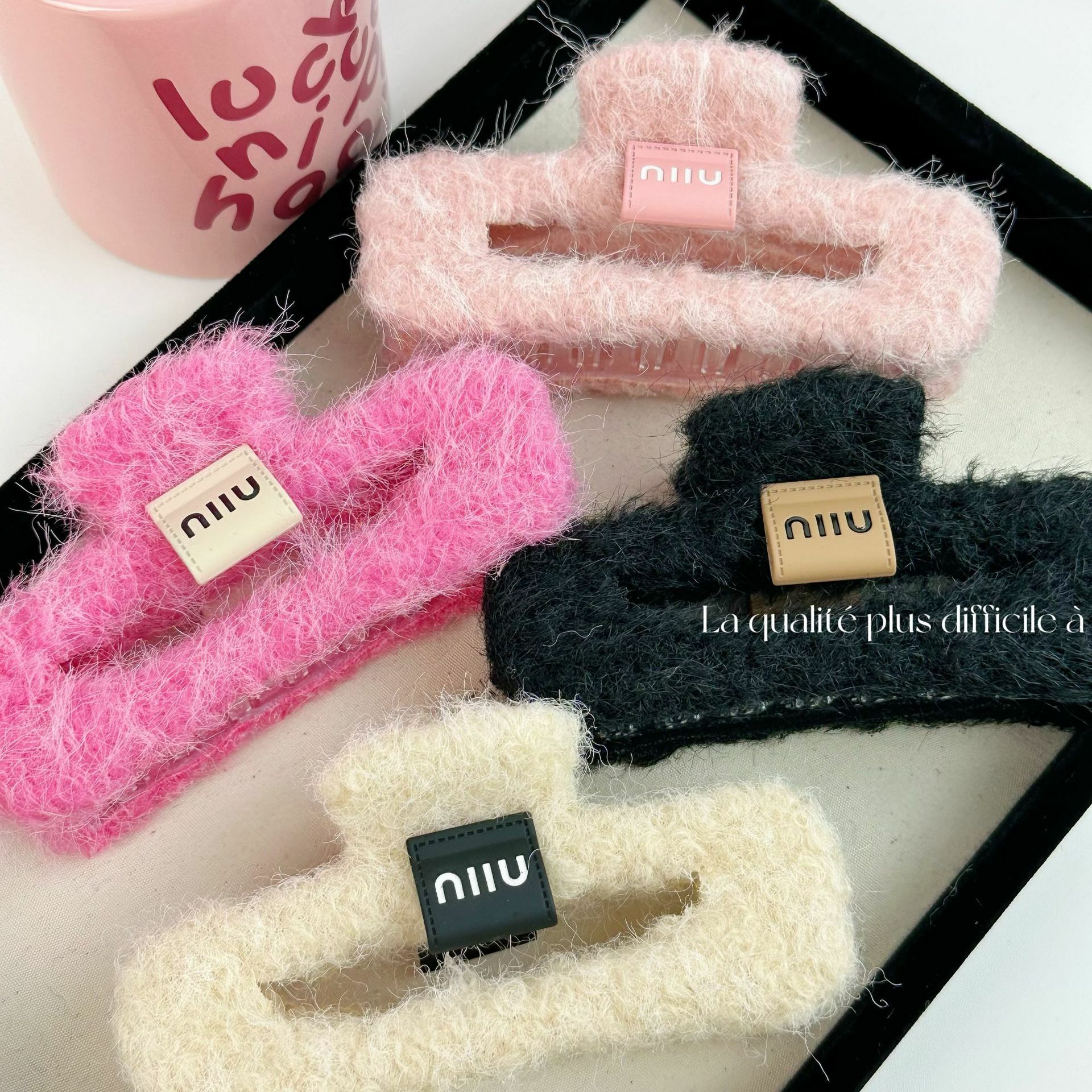 《4983》甜美韓系方形毛絨夾子