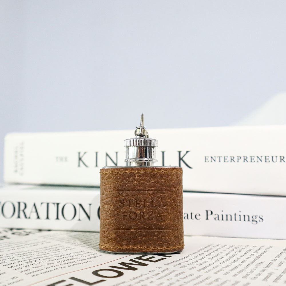 1OZ真皮不銹鋼隨身小酒壺（附漏斗）－共8款