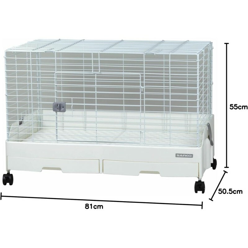 Sanko 兔子雙抽屜籠 (白色)