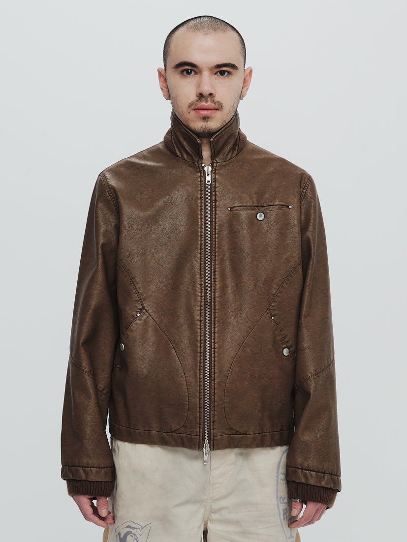 Plateau Washed Leather Jacket