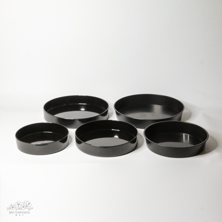 塑膠花器 黑色塑膠圓盤 6款