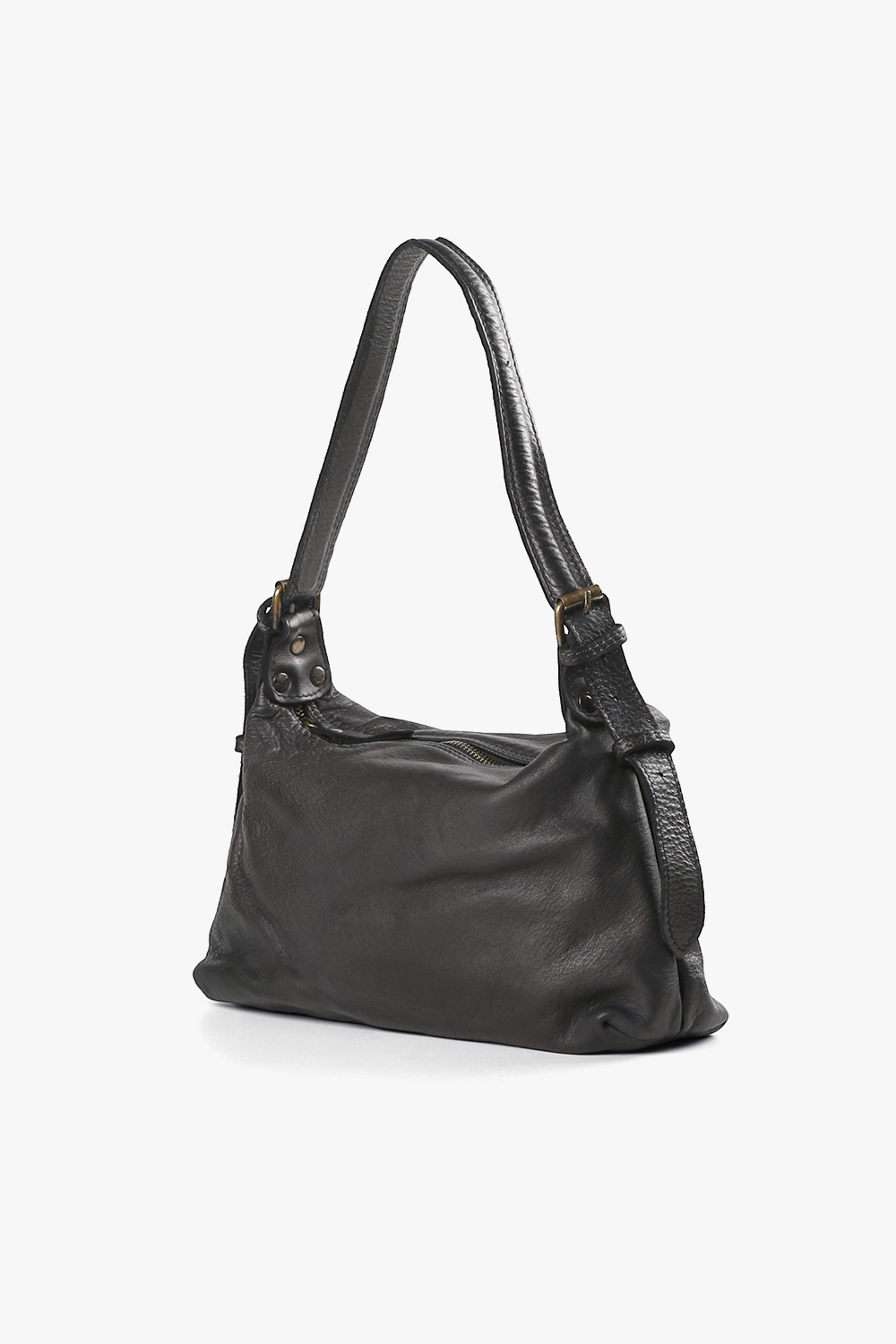 Guilia Plain 鞣革小型肩背包 黑色