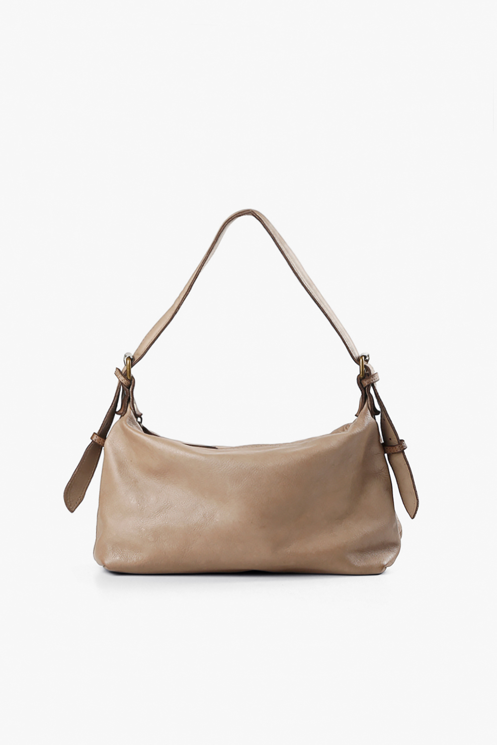 Guilia Plain 鞣革小型肩背包 豆沙