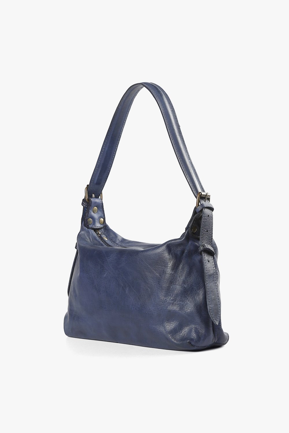 Guilia Plain 鞣革小型肩背包 深藍