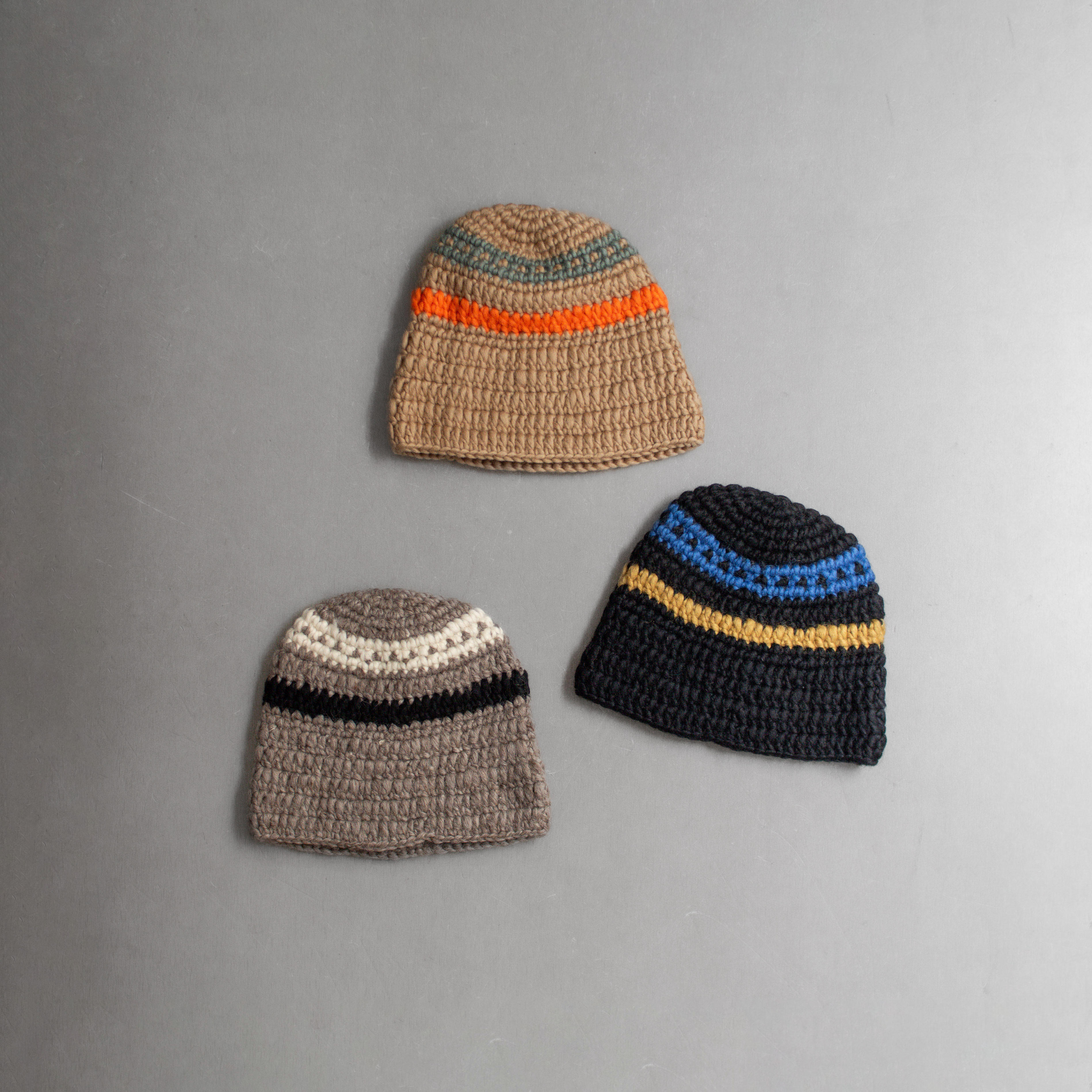 SUBLIME SB243-0408 HAND KNIT ROLL HAT 尼泊爾製 條紋 針織 反折 毛帽