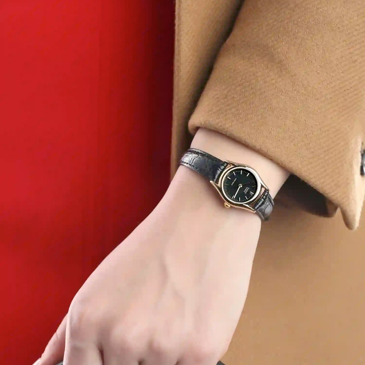 Casio LTP-1094Q-1A 23mm 黑金 女裝皮帶錶 復古錶