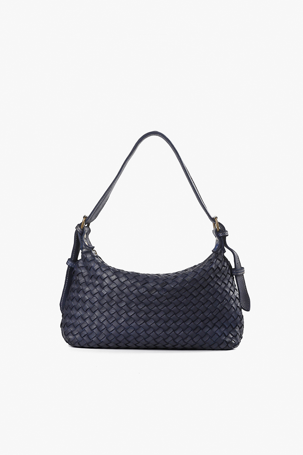 Guilia 編織付背帶小肩背包-深藍