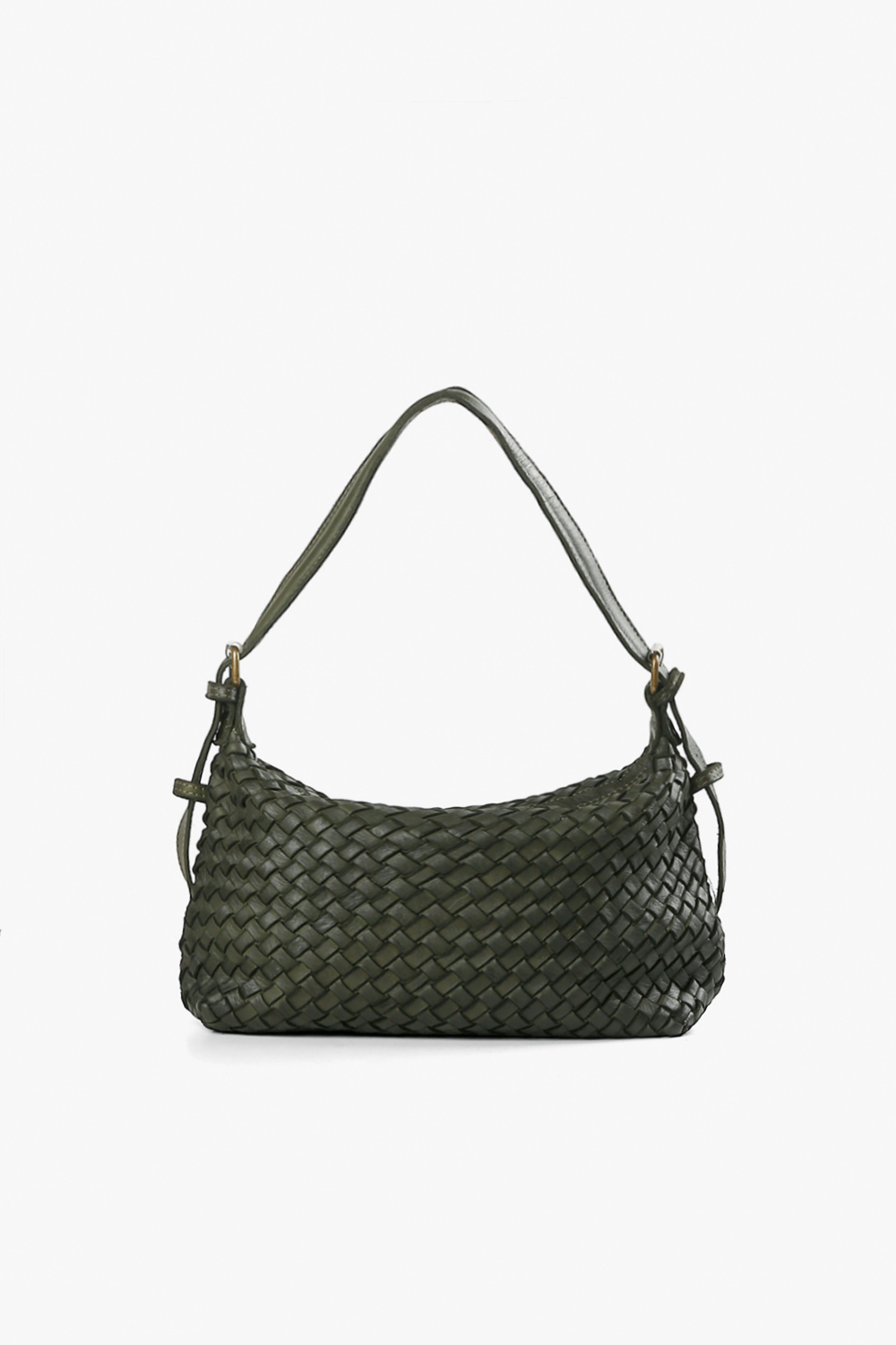 Guilia 編織付背帶小肩背包-深綠