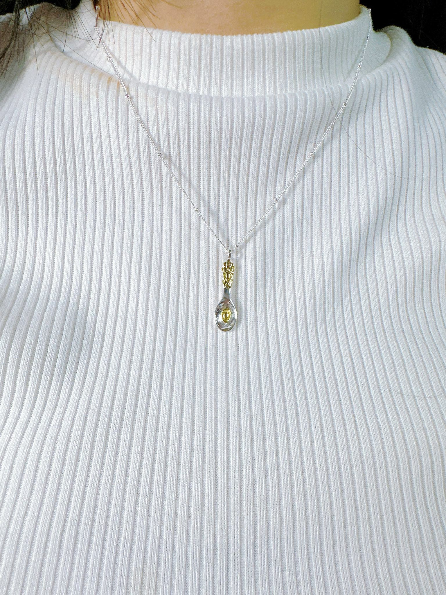 龍達曼 供請 純銀烏冬勺頸鍊