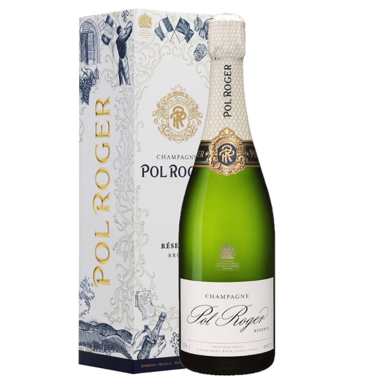 Pol Roger Brut Reserve NV Champagne (Gift Box)
