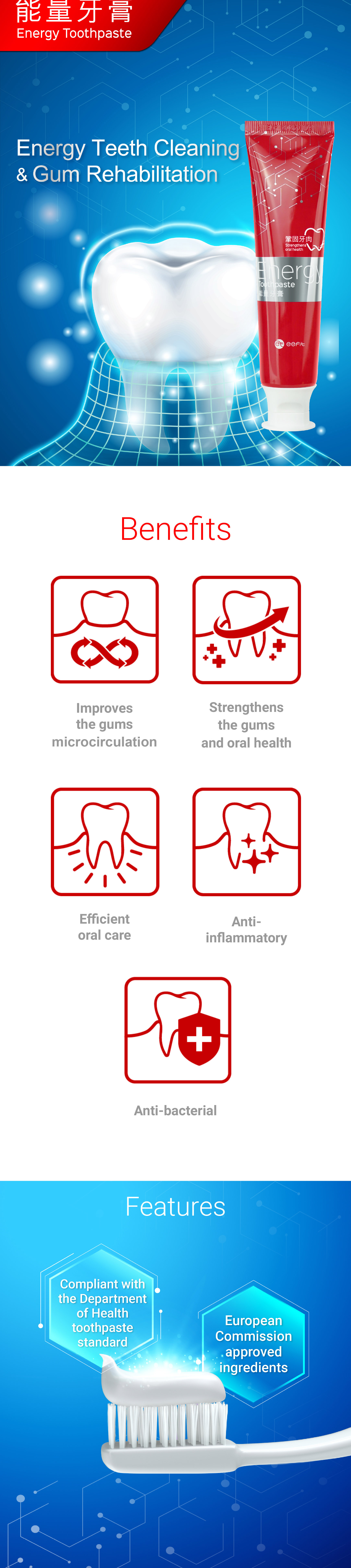 eefit - Energy Toothpaste Feature and Benefit