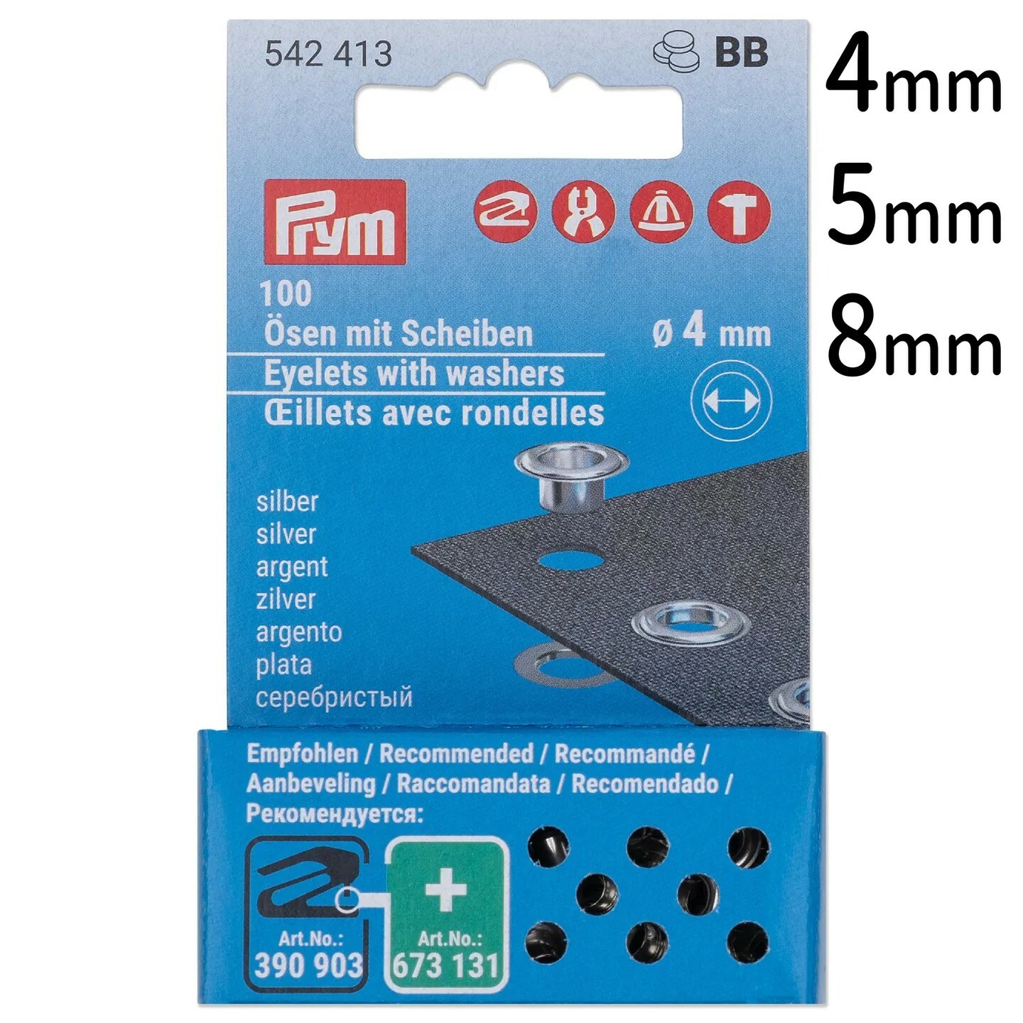 【德國Prym】VARIO創意工具-雞眼釦（4mm／5mm／8mm）