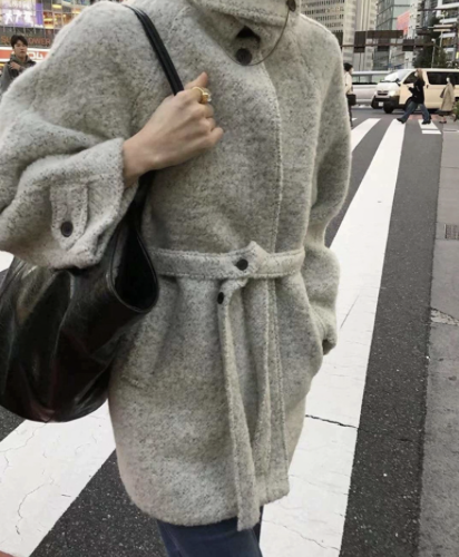 正韓ᴷᴼᴿᴱᴬ 🇰🇷奧利奧氣質加厚羊毛捲大衣