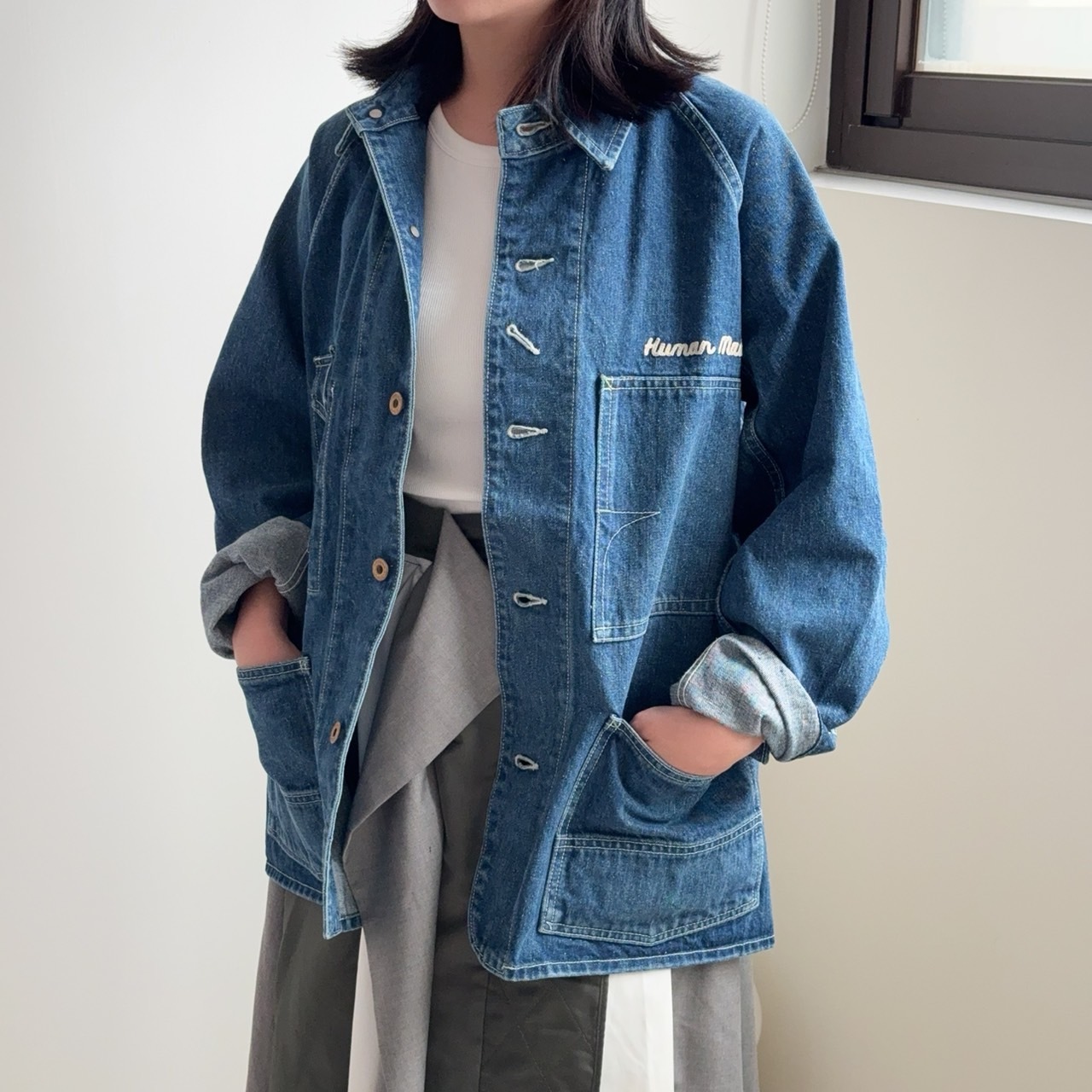 現貨┃日本製HUMAN MADE DENIM COVERALL JACKET 刺繡工裝牛仔丹寧外套